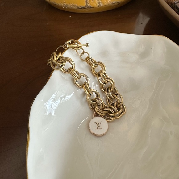Authentic Louis Vuitton Double Sided White/Gold Charm ADDED TO Bracelet … - Picture 3 of 3